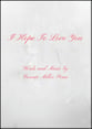 I Hope To Love You piano sheet music cover